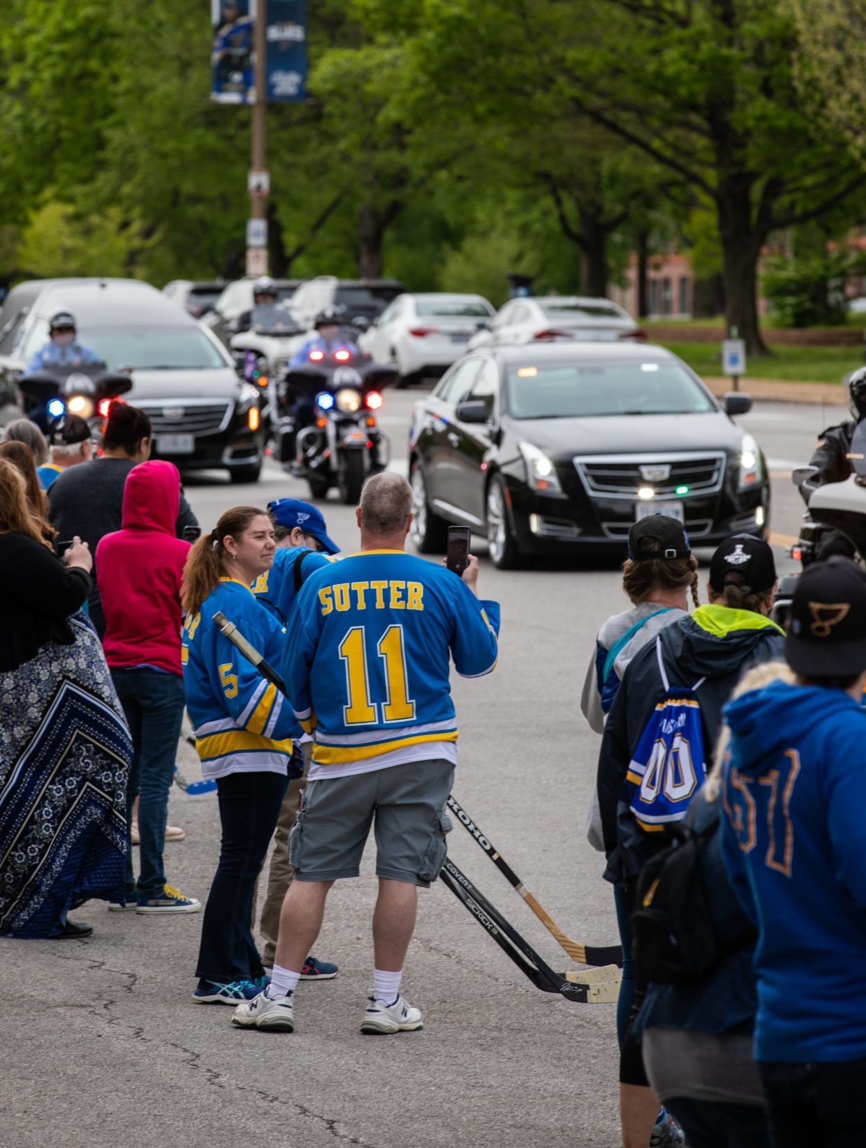 Blues fans line Market Street to pay tribute to Plager 10